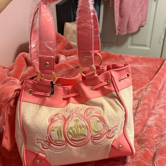 Juicy Couture Pink and Cream Shoulder Bag